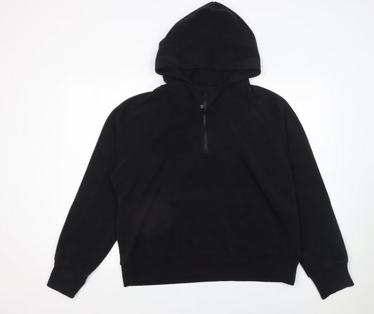 Gymshark Womens Black Half Zip Hoodie Size L Modal Blend Pullover
