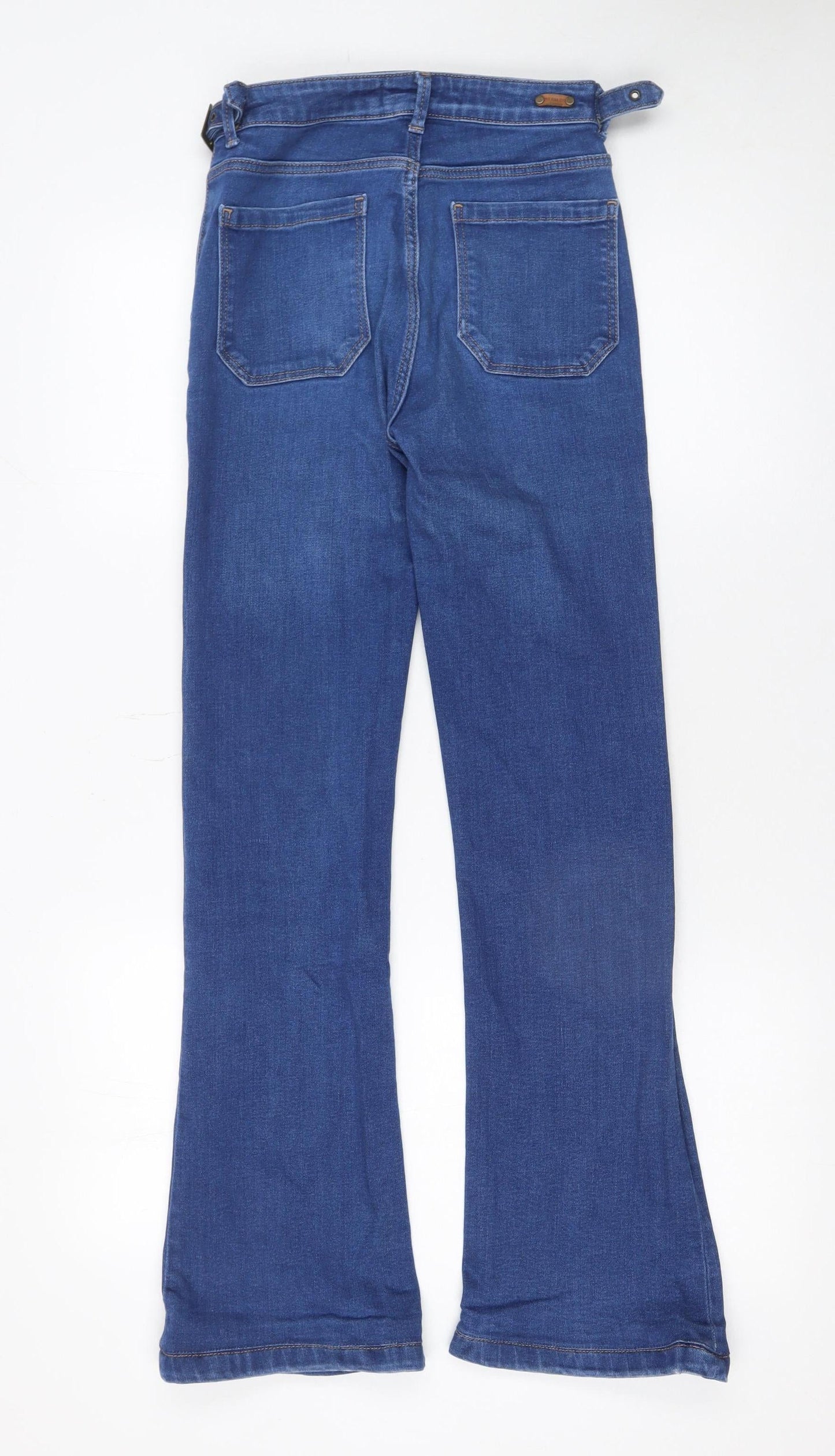 Zara Women Blue Size 8 High Rise Straight Belted Z1975 Jeans