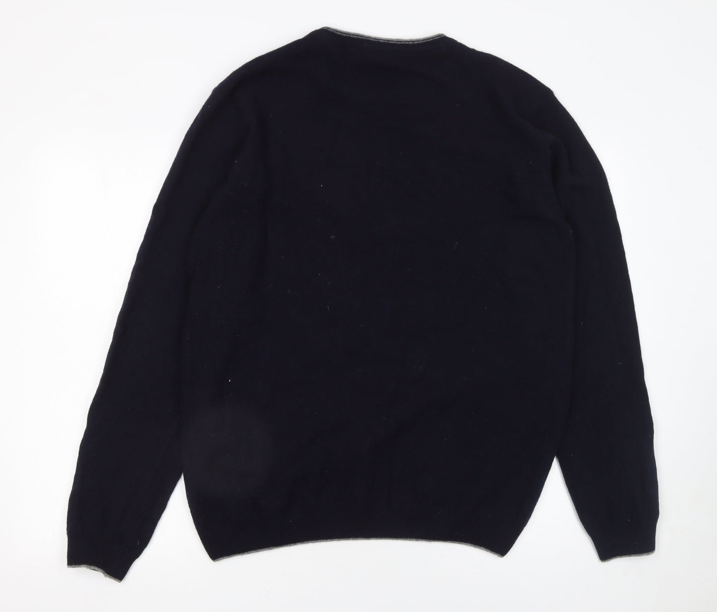 Lorenzo Magni Men's Blue Wool Pullover Jumper XL Crew Neck Knit