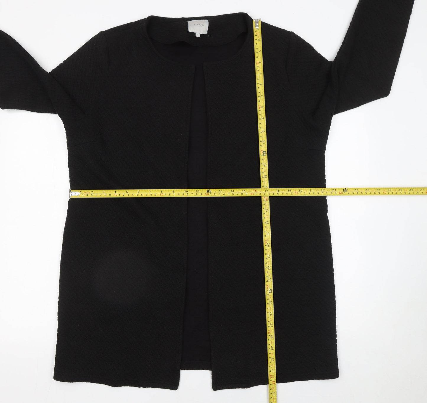 Vila Women’s Black Cotton Long Sleeve Open Cardigan XL