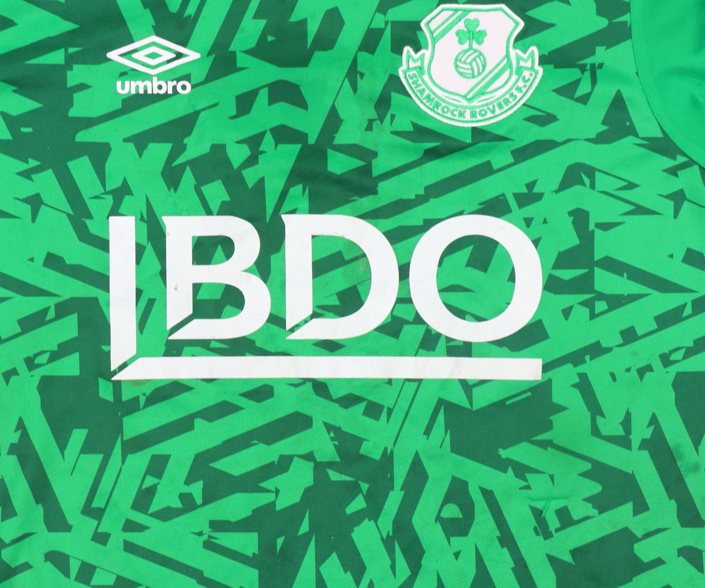 Umbro Boys Green Shamrock Rovers Football Jersey T-Shirt 12 Years