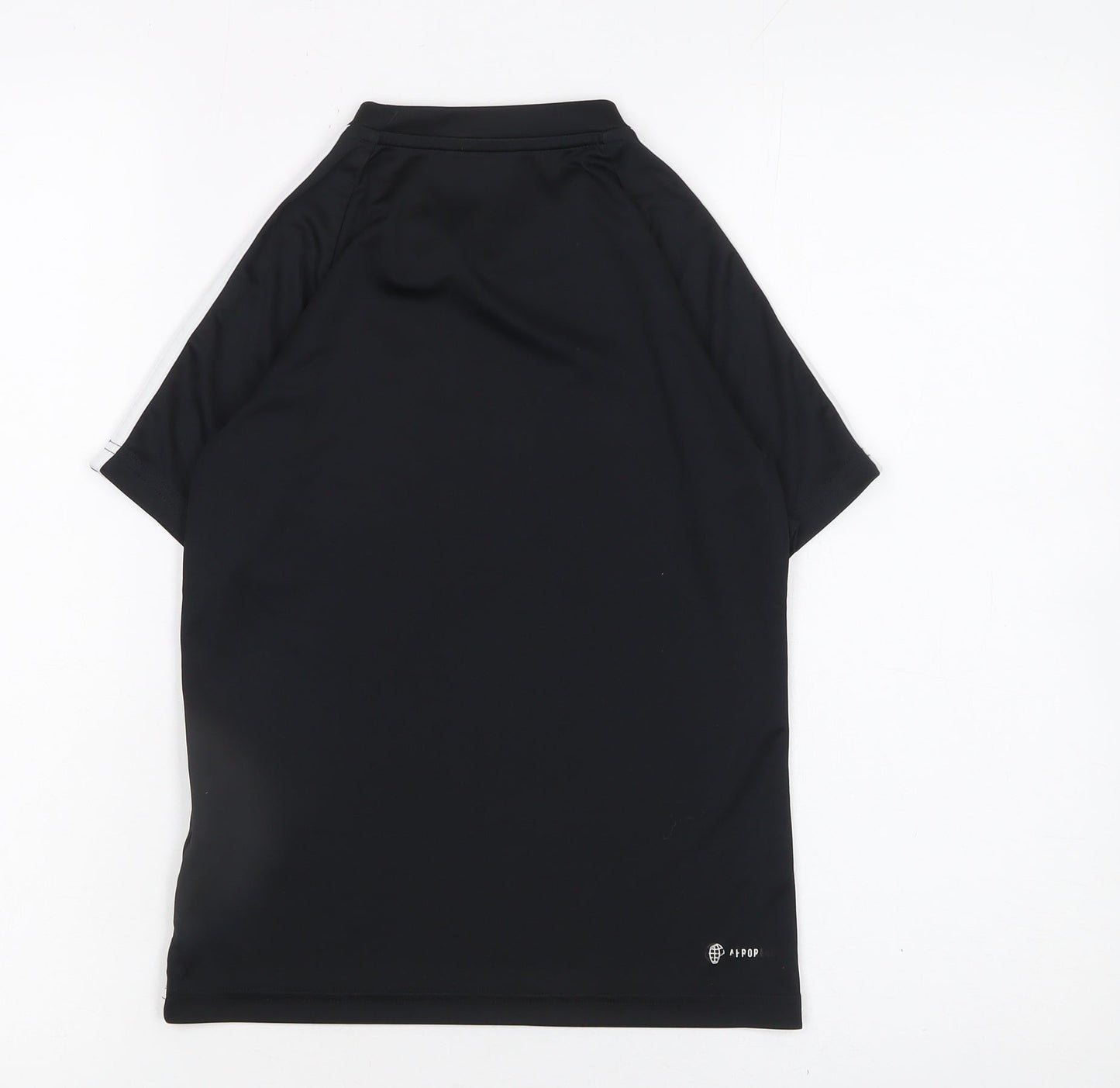 Adidas Boys Black 9-10 Years Short Sleeve Sports T-Shirt