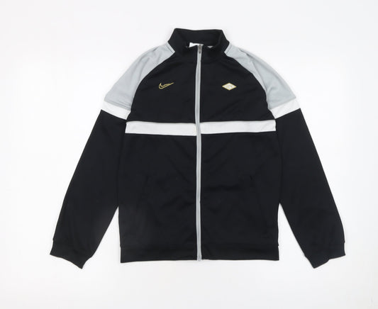 Nike Boys Black Dri-FIT Track Jacket M 137-147cm Full Zip Lined Sportswear