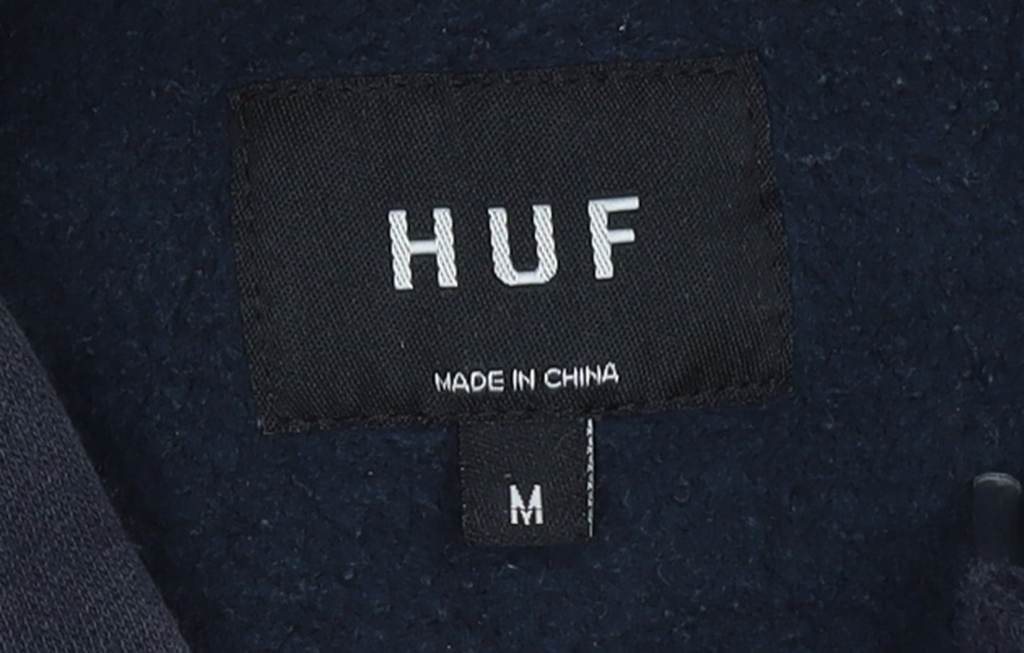 HUF Men's Blue Pullover Hoodie Medium Graphic Fleece Sweatshirt