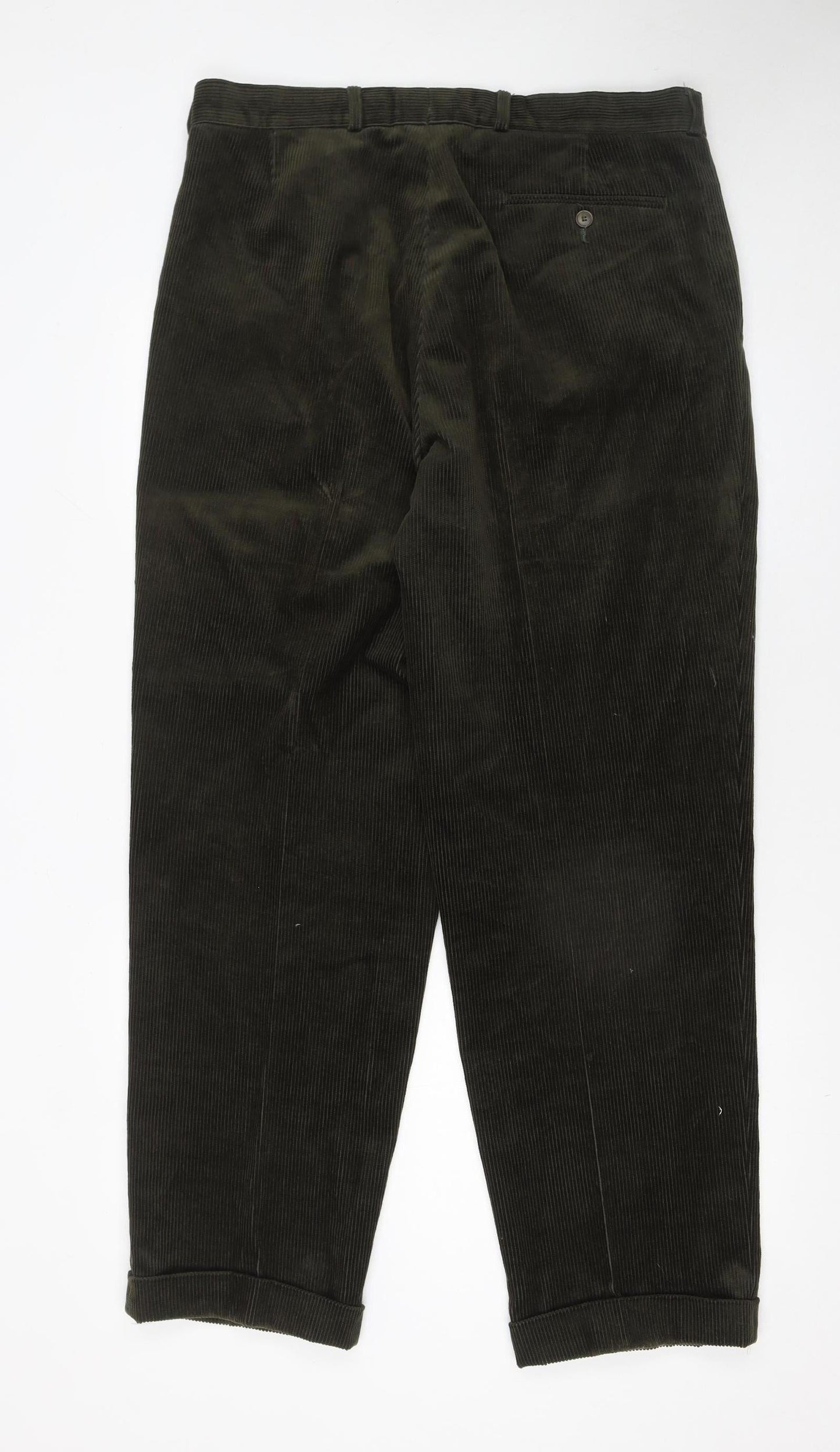 Debenhams Men Brown Corduroy Pleated Trousers 36W 31L Casual Club