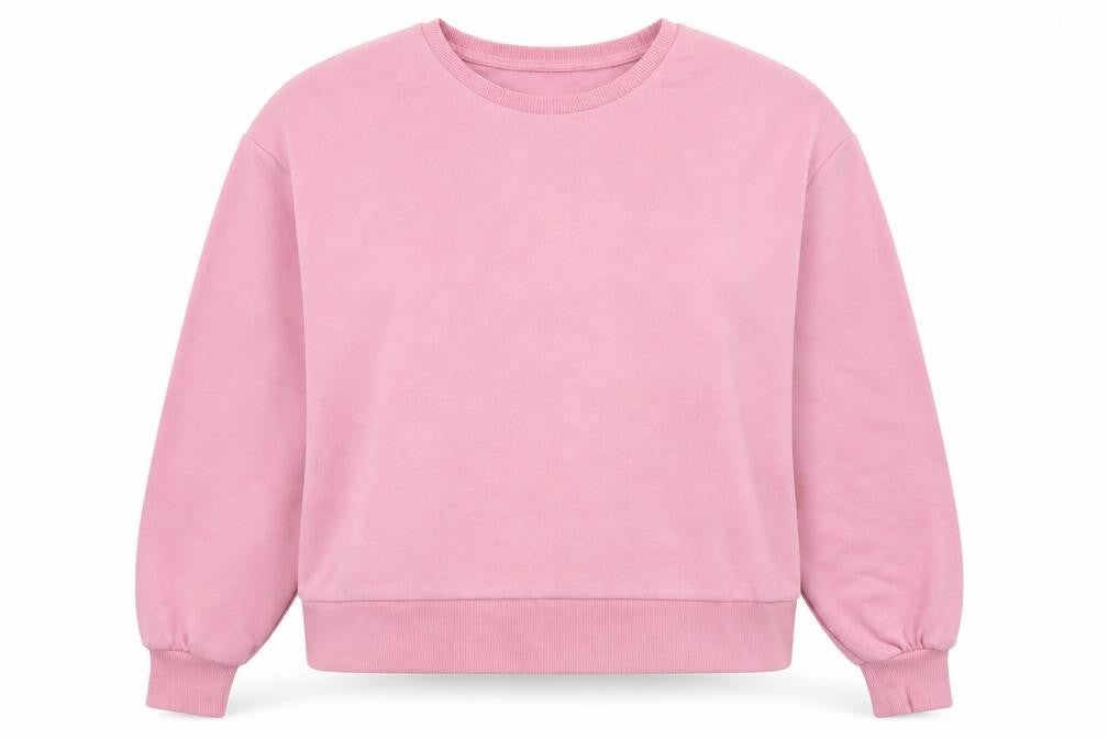 Stradivarius Women’s Pink Pullover Sweatshirt Size 12 Cotton Blend