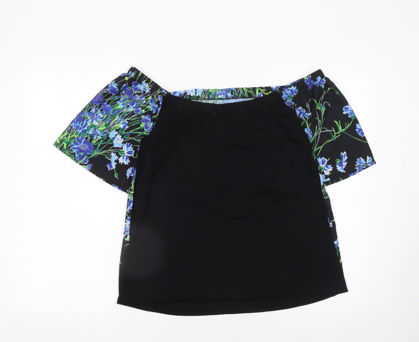 Warehouse Women's Black Floral Off Shoulder Blouse Size 12