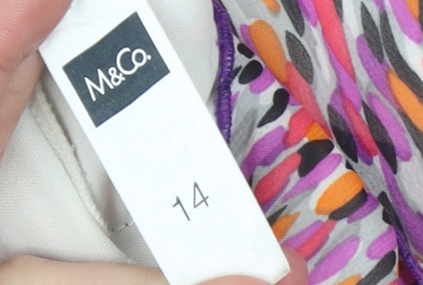 M&Co Women’s Multicoloured Ruffle Shift Dress Size 14