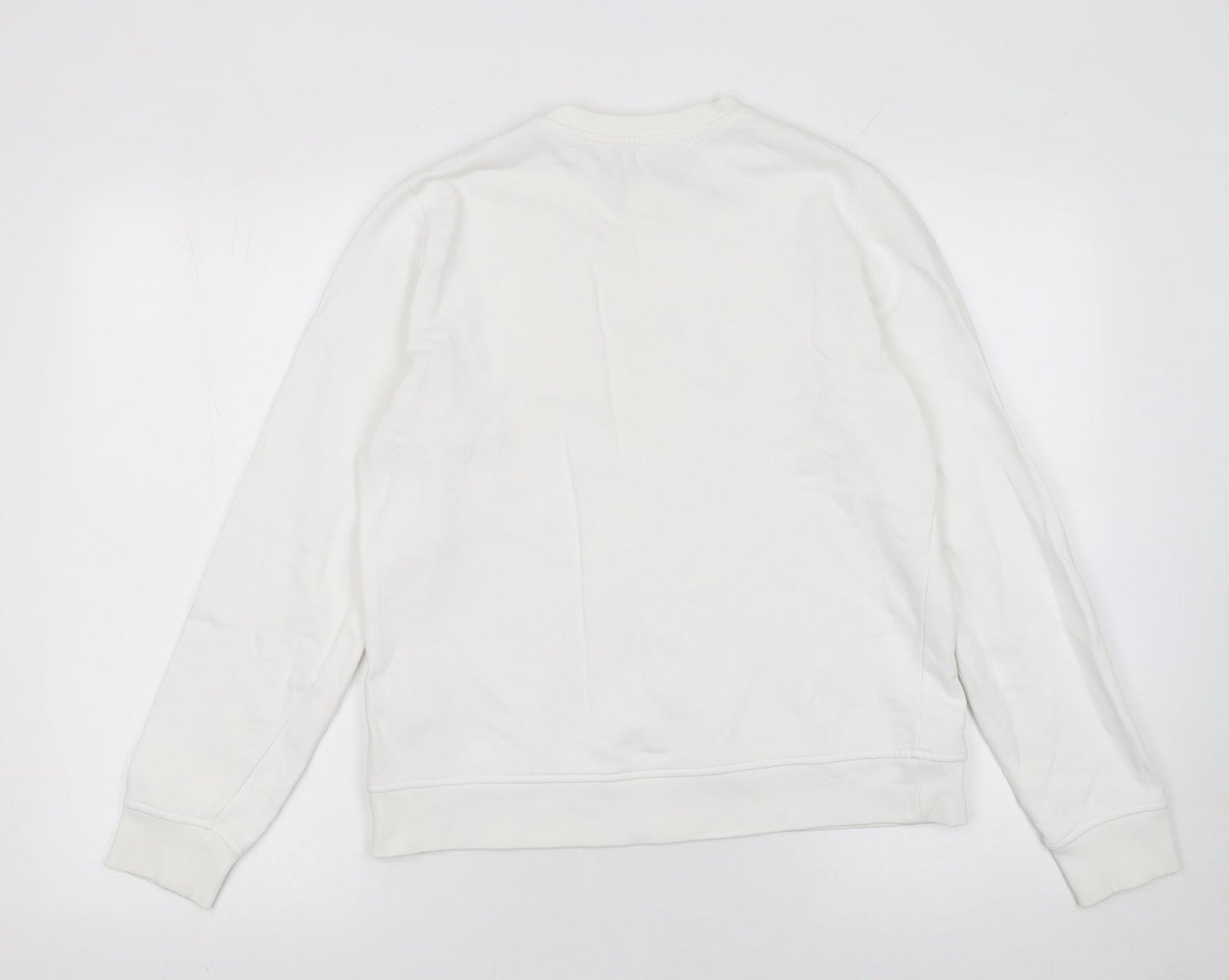 Karl Lagerfeld Women White Medium Crew Neck Logo Sweatshirt