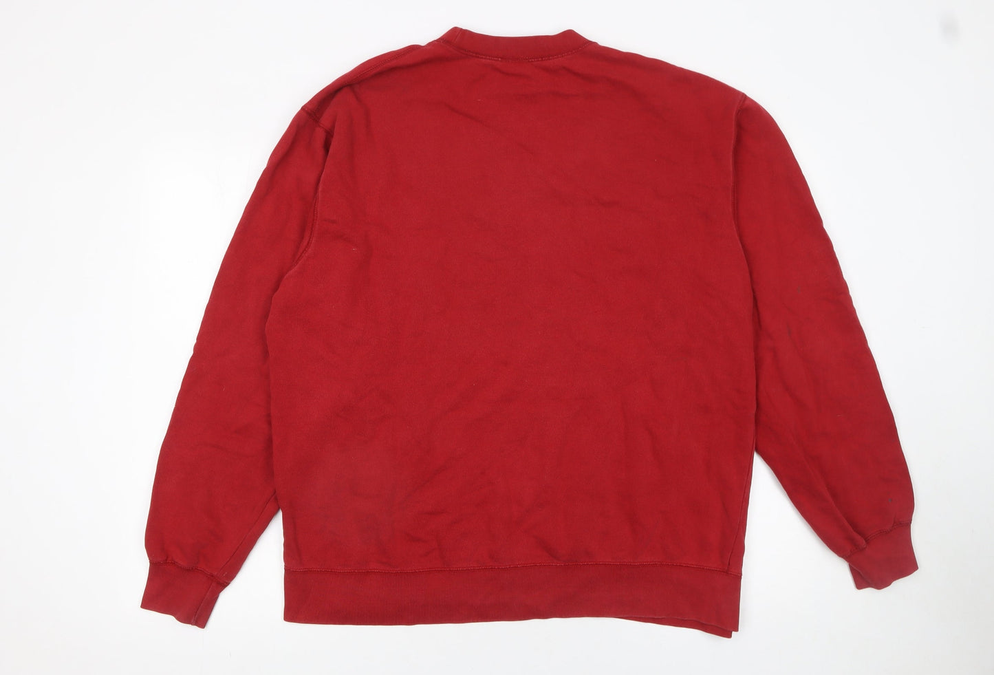 Old Navy Men's Red Crew Neck Pullover Sweatshirt Size L