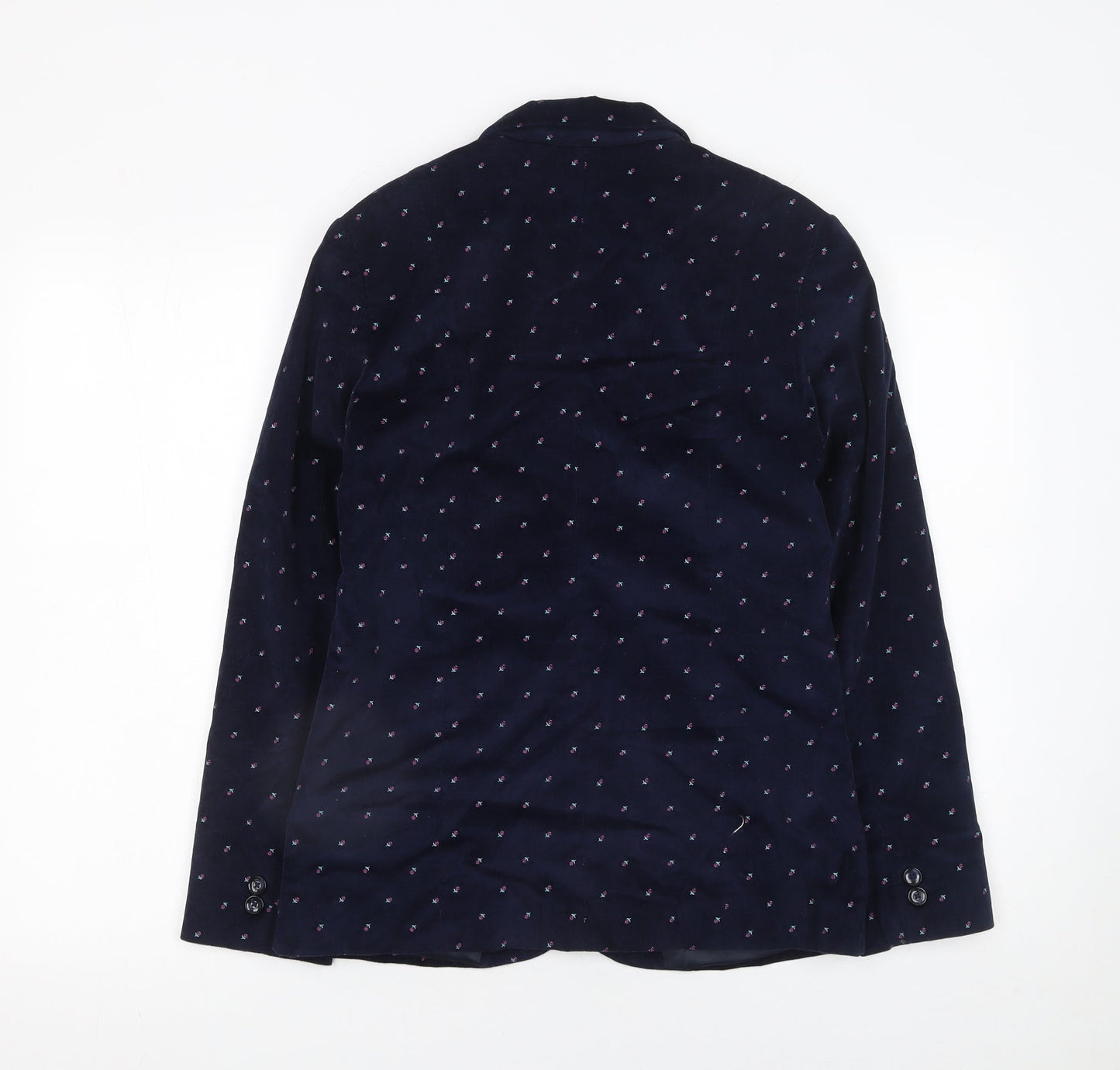 Infinity Women's Navy Floral Corduroy Single-Breasted Blazer Size S