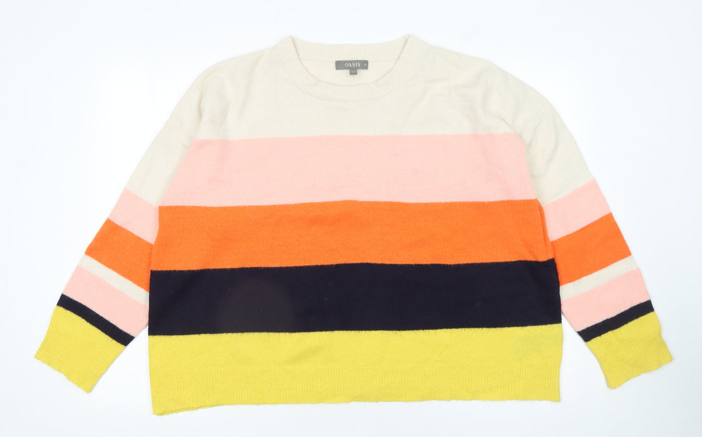 Oasis Women’s Multicoloured Striped Crew Neck Knit Jumper XL