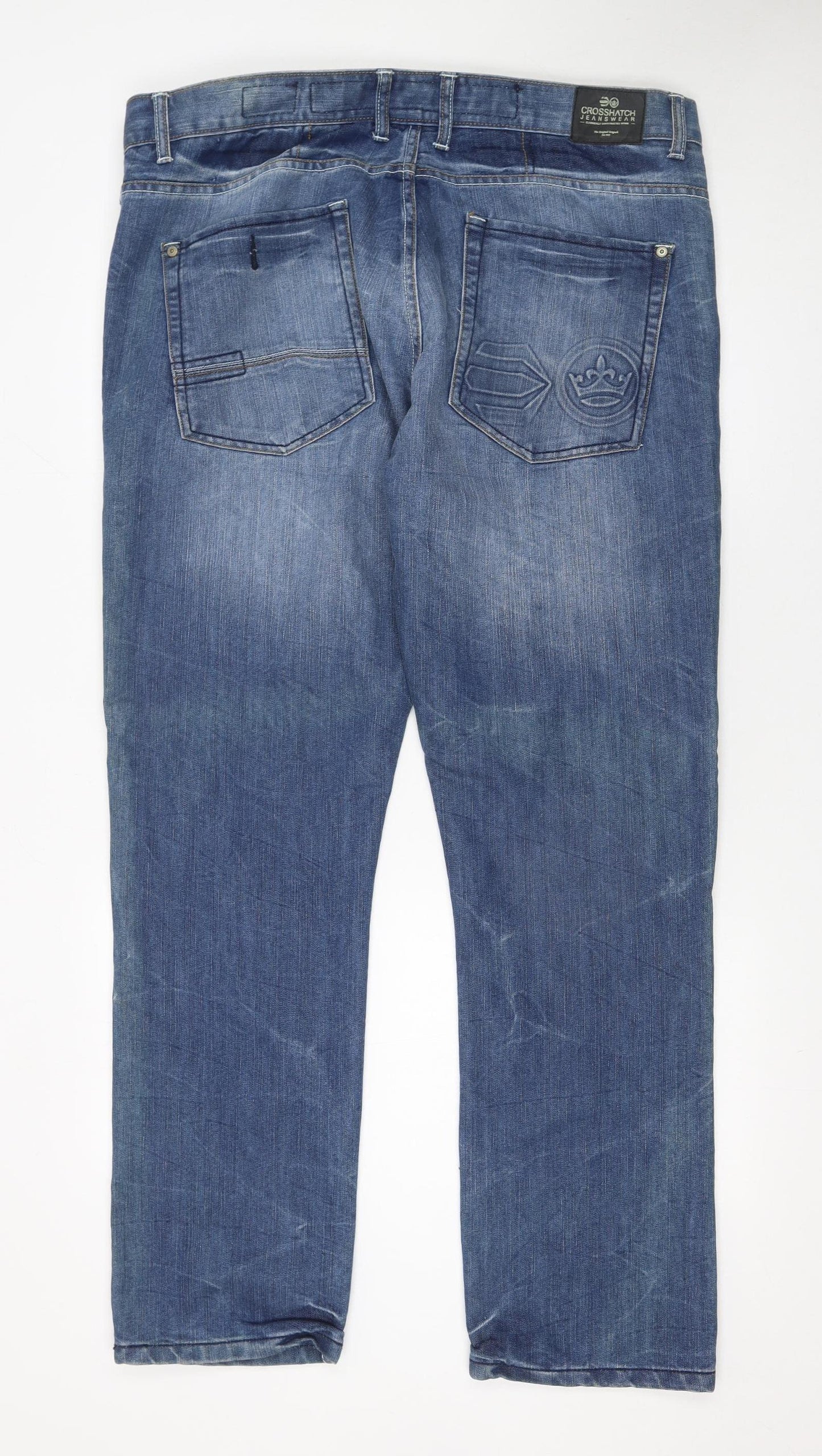 Crosshatch Men’s Blue Regular Fit Straight Denim Jeans W40