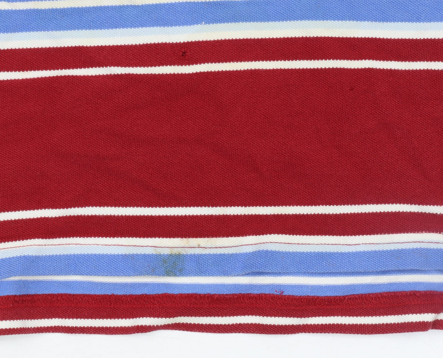 Tommy Hilfiger Men's Red Striped Cotton Polo Shirt M Regular Fit