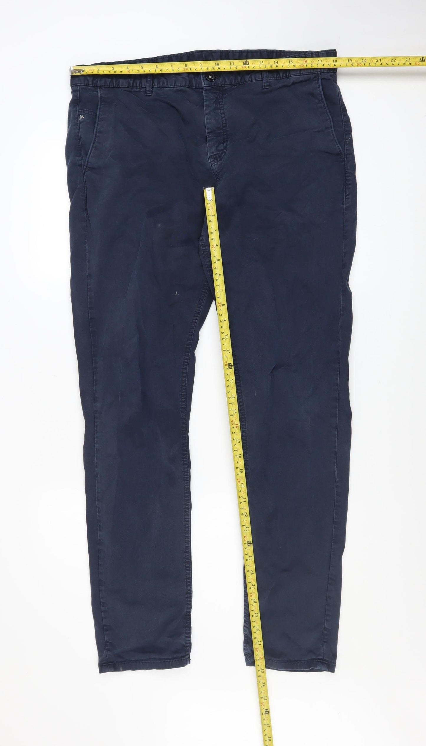 Zara Man Blue Slim Fit Chino Trousers Men's Size L 40x30