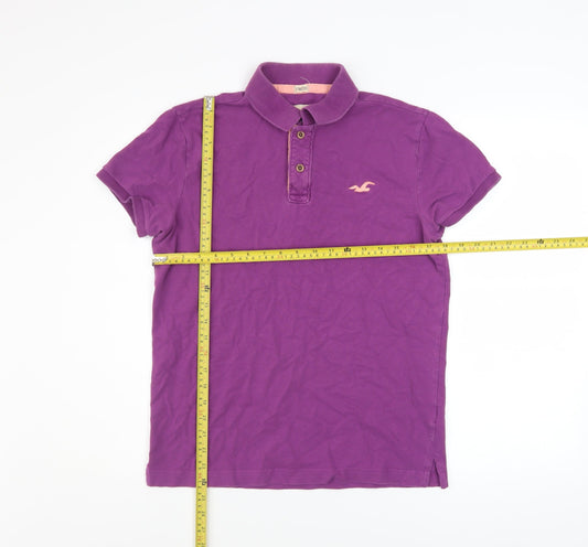 Hollister Men's Purple Slim Fit Polo Shirt Size S