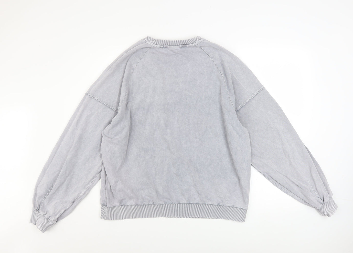 Next Women Grey Cotton Pullover Sweatshirt L Casual Relaxed Fit