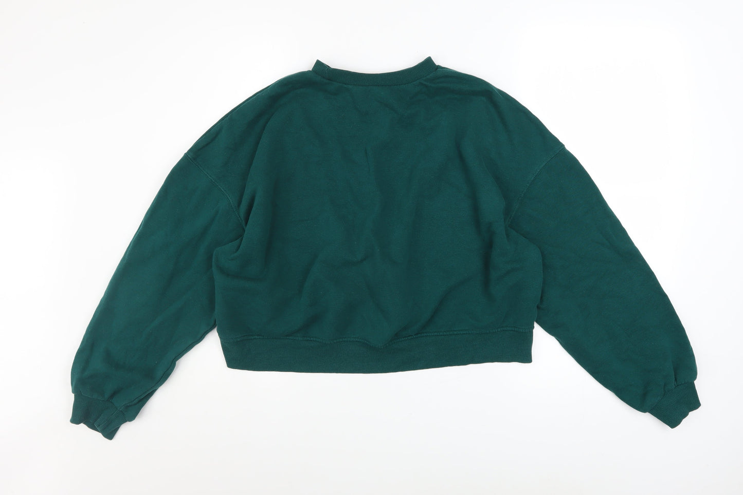 H&M Divided Women's Green Pullover Sweatshirt Size 12 Regular Fit