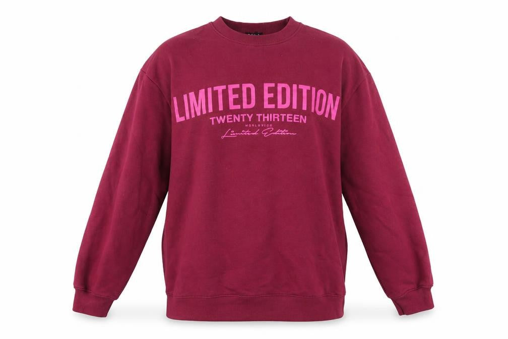 boohooMAN Men's Red XS Pullover Graphic Sweatshirt