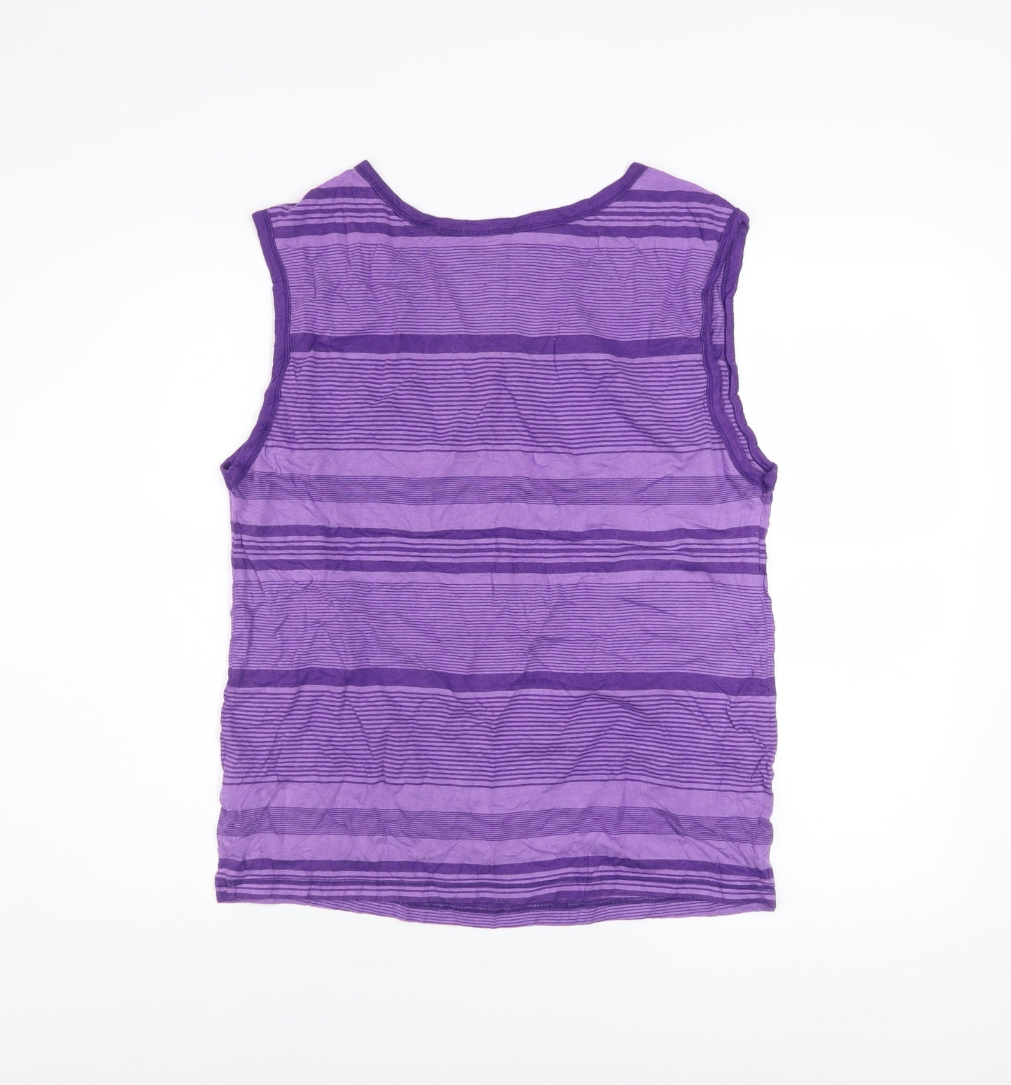 Nike Men's Purple Striped Sleeveless V-Neck Casual Top Size M