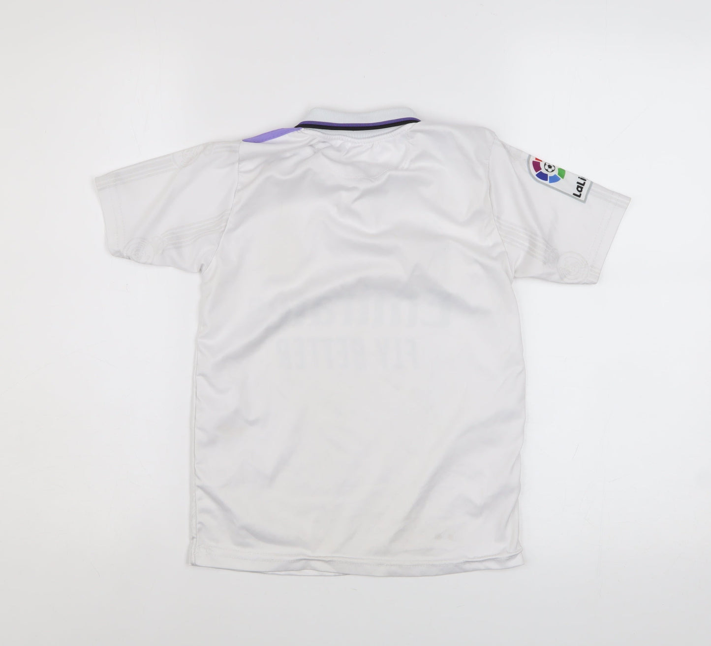 Adidas Boys White Real Madrid Football Polo Jersey 8 Years Athletic Fit