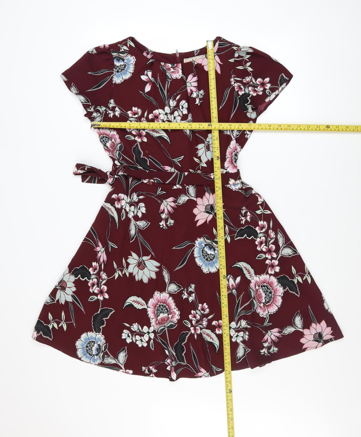 Billie & Blossom Petite Women's Red Floral Fit & Flare Dress UK 12