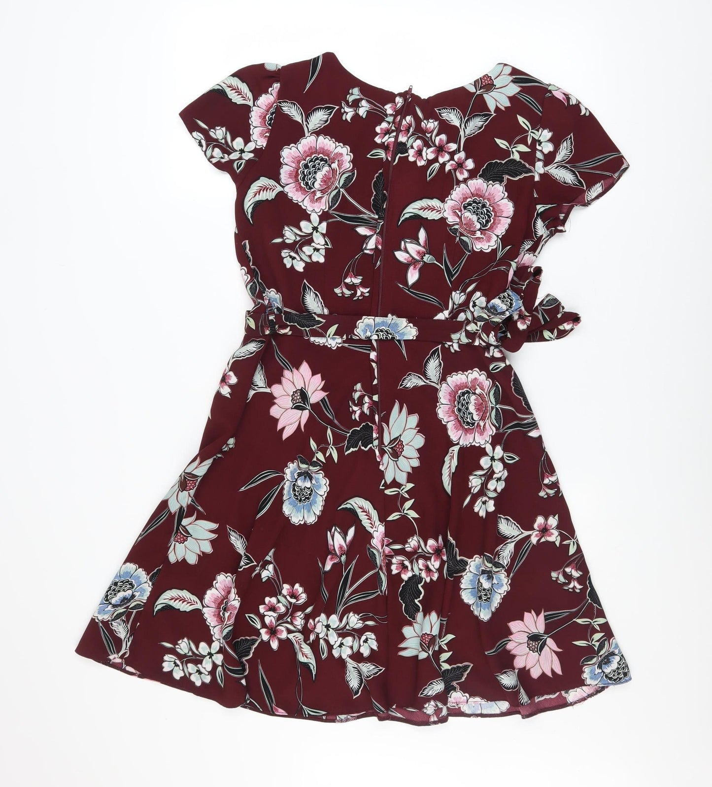 Billie & Blossom Petite Women's Red Floral Fit & Flare Dress UK 12