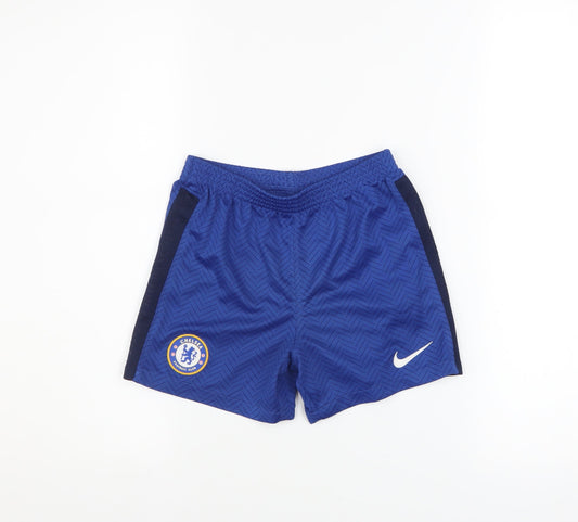 Nike Boys Blue Chelsea Football Club L Sports Shorts Polyester