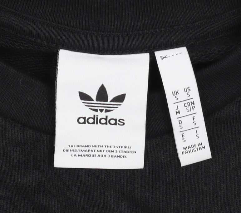 adidas Men's Black Crew Neck Pullover Sweatshirt Size S Sports Logo