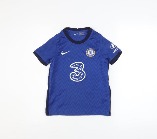 Nike Boys Blue Chelsea Football Jersey 6-7 Years Athletic Fit