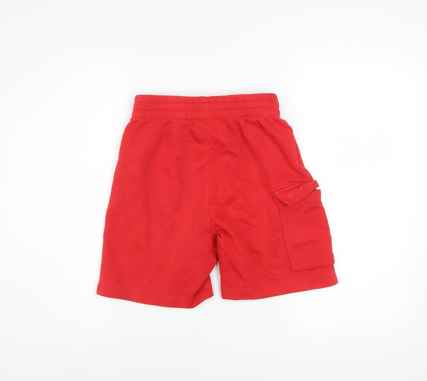 Nike Boys Red Athletic Fleece Shorts L 147-158cm Elastic Waist Sportswear