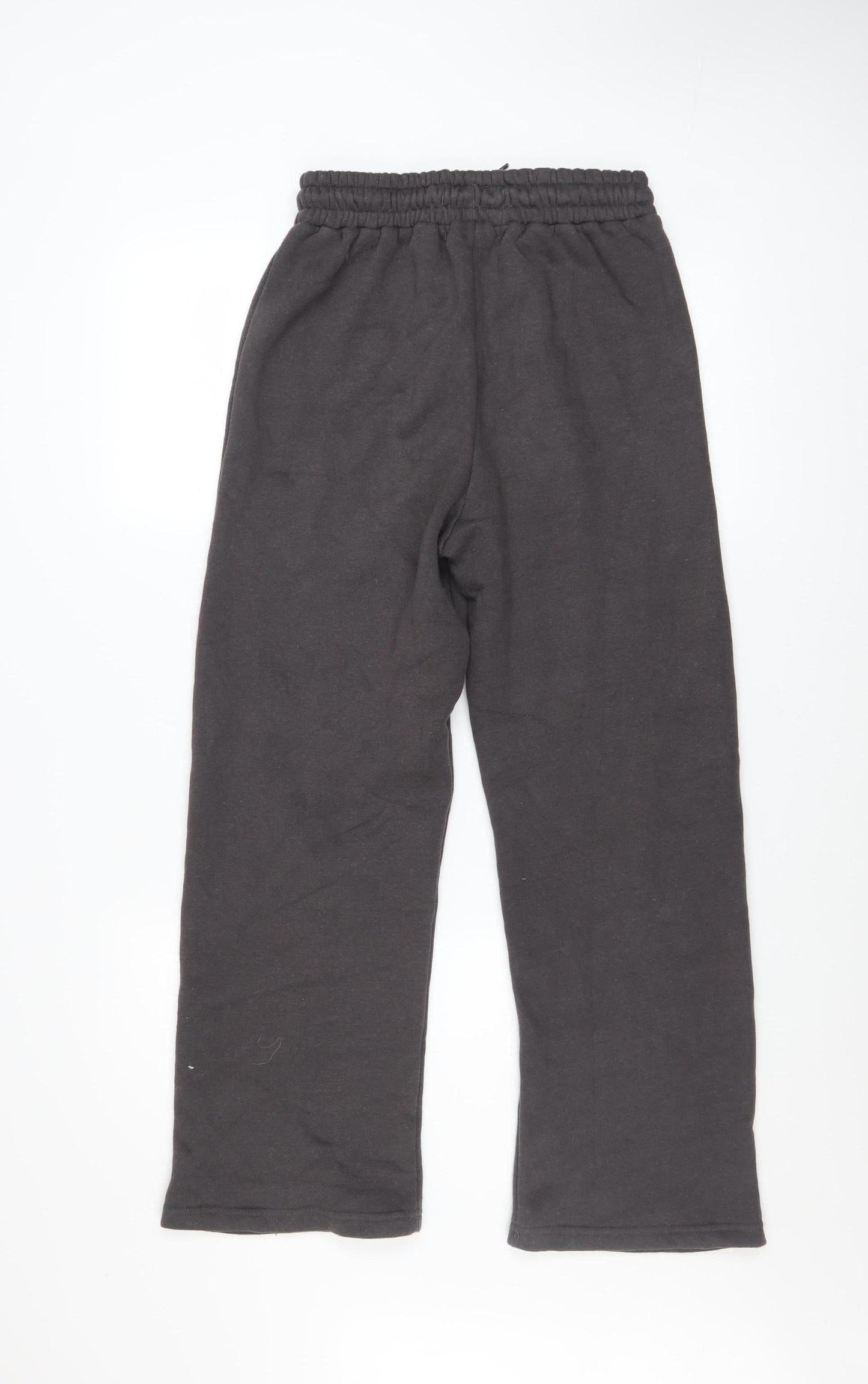 Paris Women Black Cross Applique Sweatpants UK 8 S Elastic Waist