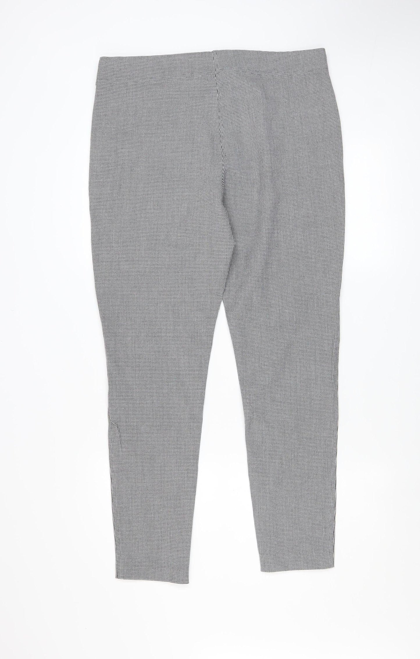 MNG Womens Grey Houndstooth Slim Fit Stretch Leggings XL