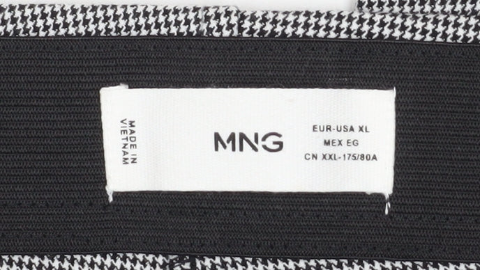 MNG Womens Grey Houndstooth Slim Fit Stretch Leggings XL