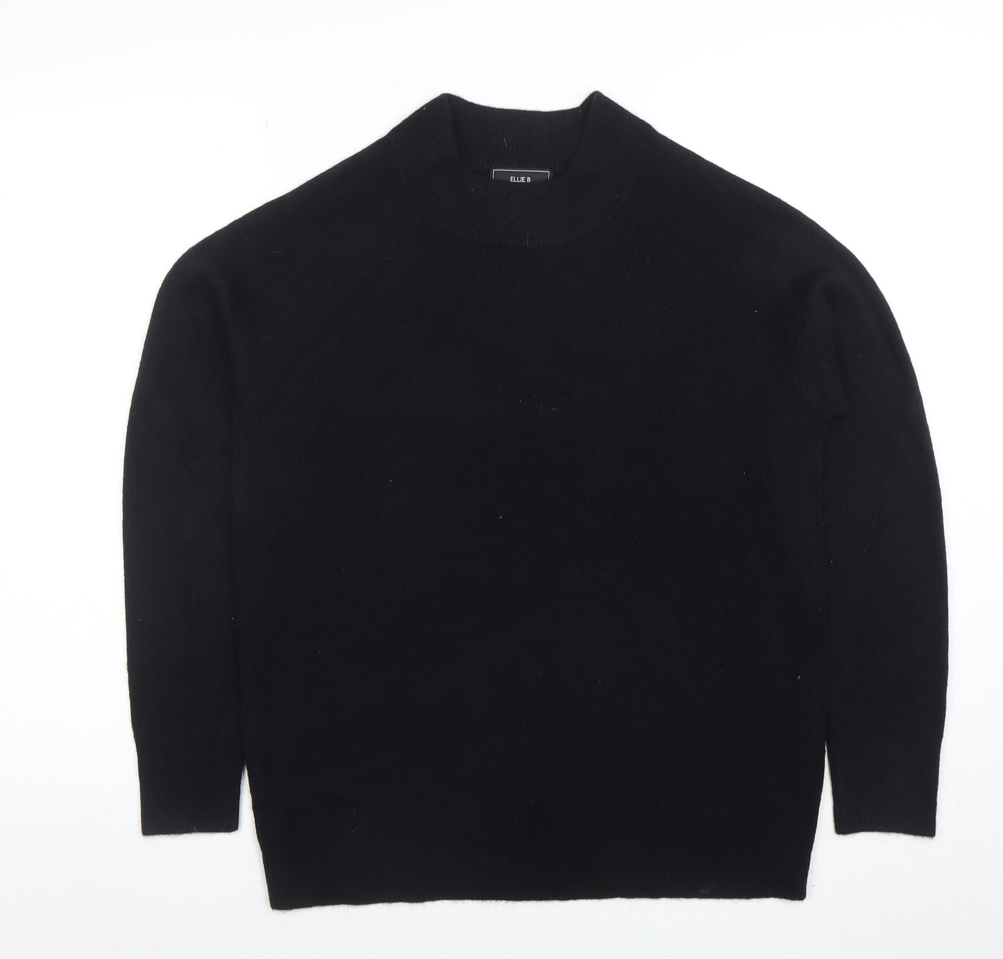 Ellie B Women's Black Acrylic Knit Crew Neck Jumper Size S