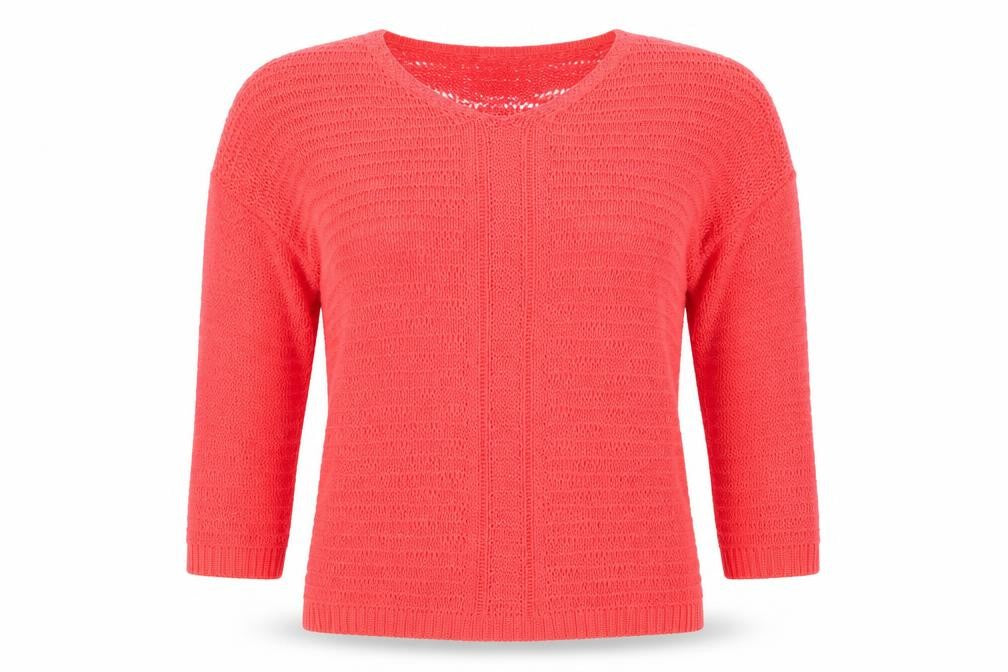 River Island Women’s Pink 3/4 Sleeve Open Knit Jumper Size 10