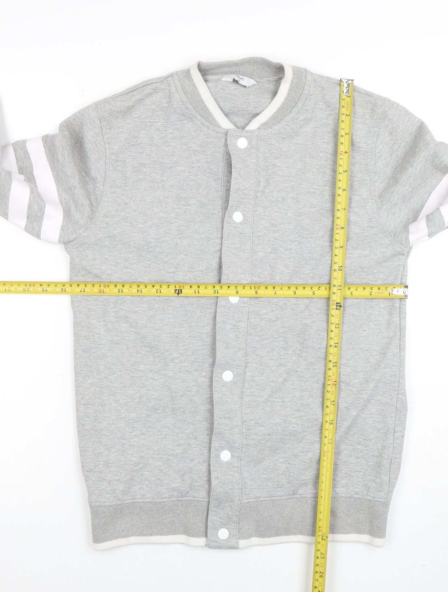 Next Men’s Grey Small Button Up Long Sleeve Sweatshirt