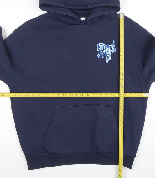 Forena Women's Navy Blue Pullover Hoodie Size S Graphic Print