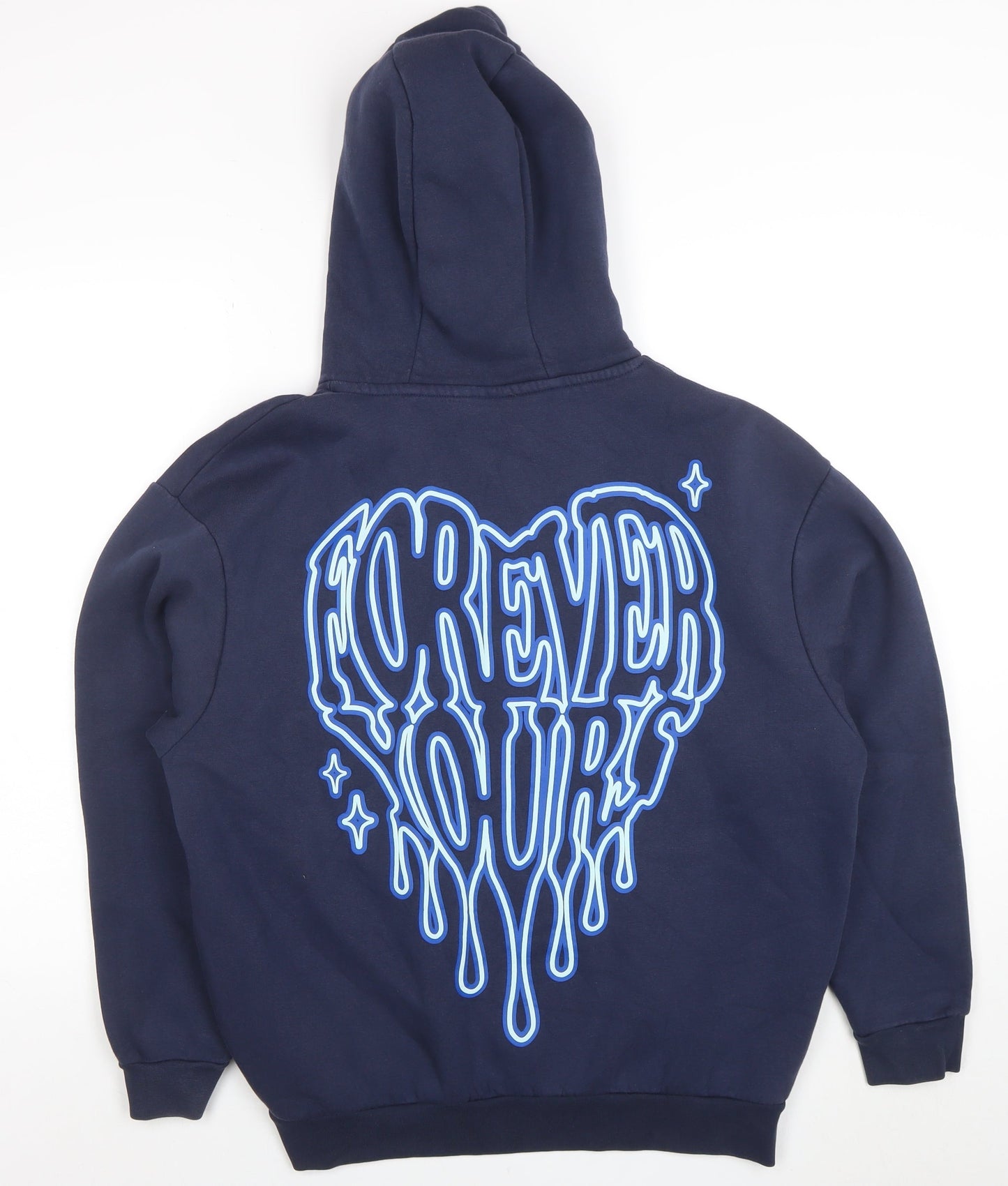 Forena Women's Navy Blue Pullover Hoodie Size S Graphic Print