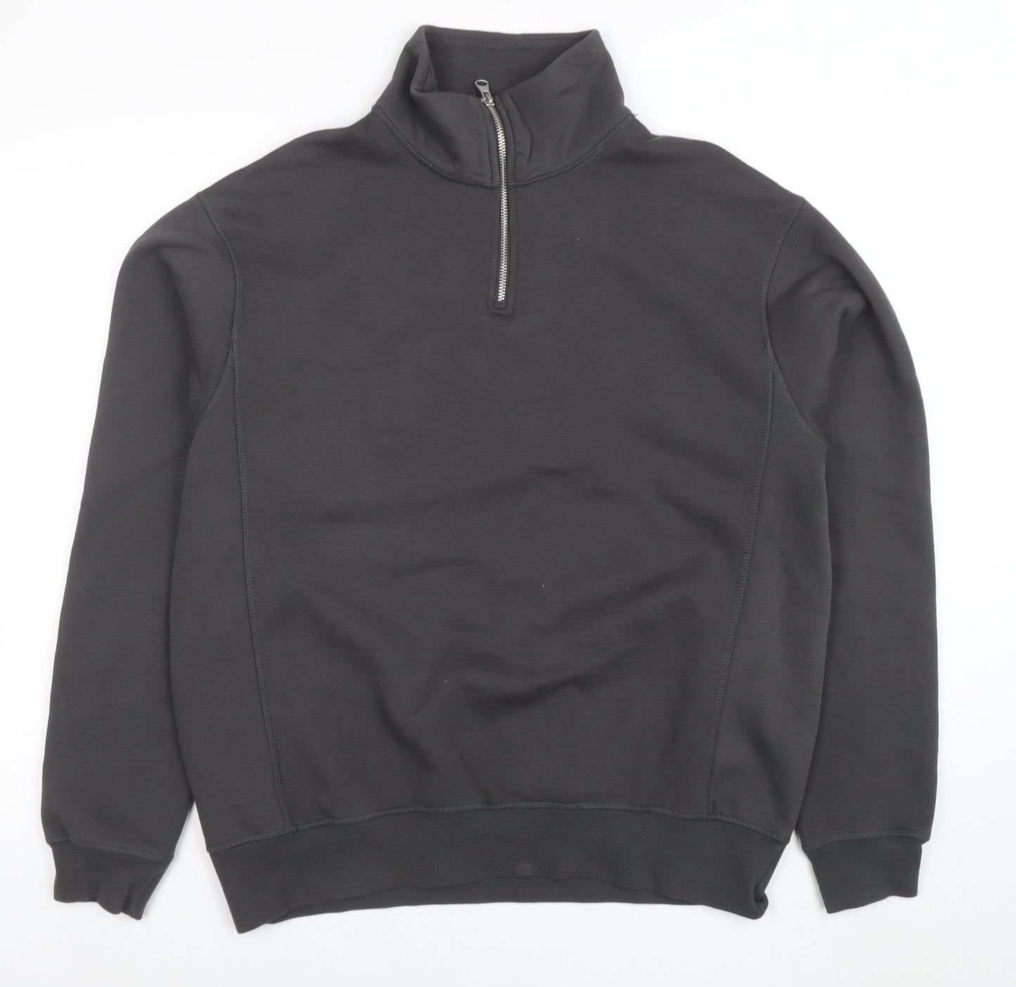 Zara Women’s Black 1/2 Zip Long Sleeve Pullover Sweatshirt Size 12