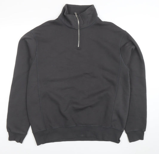 Zara Women’s Black 1/2 Zip Long Sleeve Pullover Sweatshirt Size 12