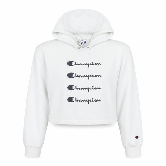 Champion Women's White Hoodie Medium Cotton Pullover
