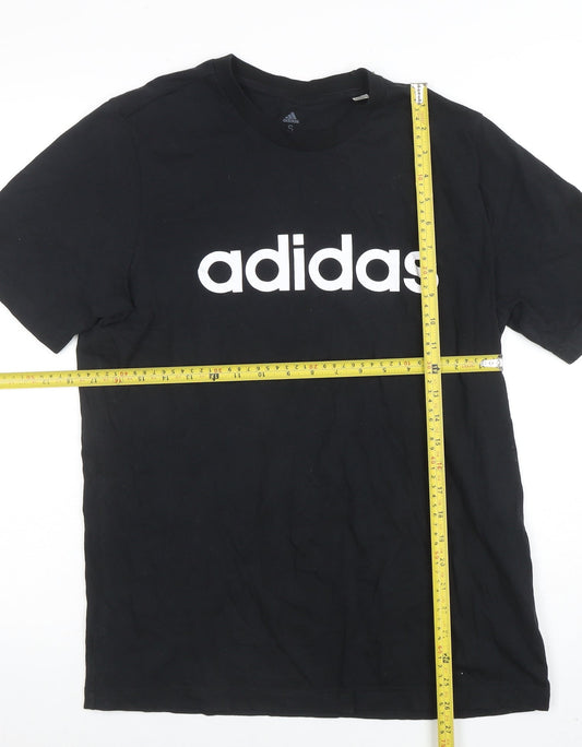 adidas Men's Black Small Logo Crew Neck Sports T-Shirt