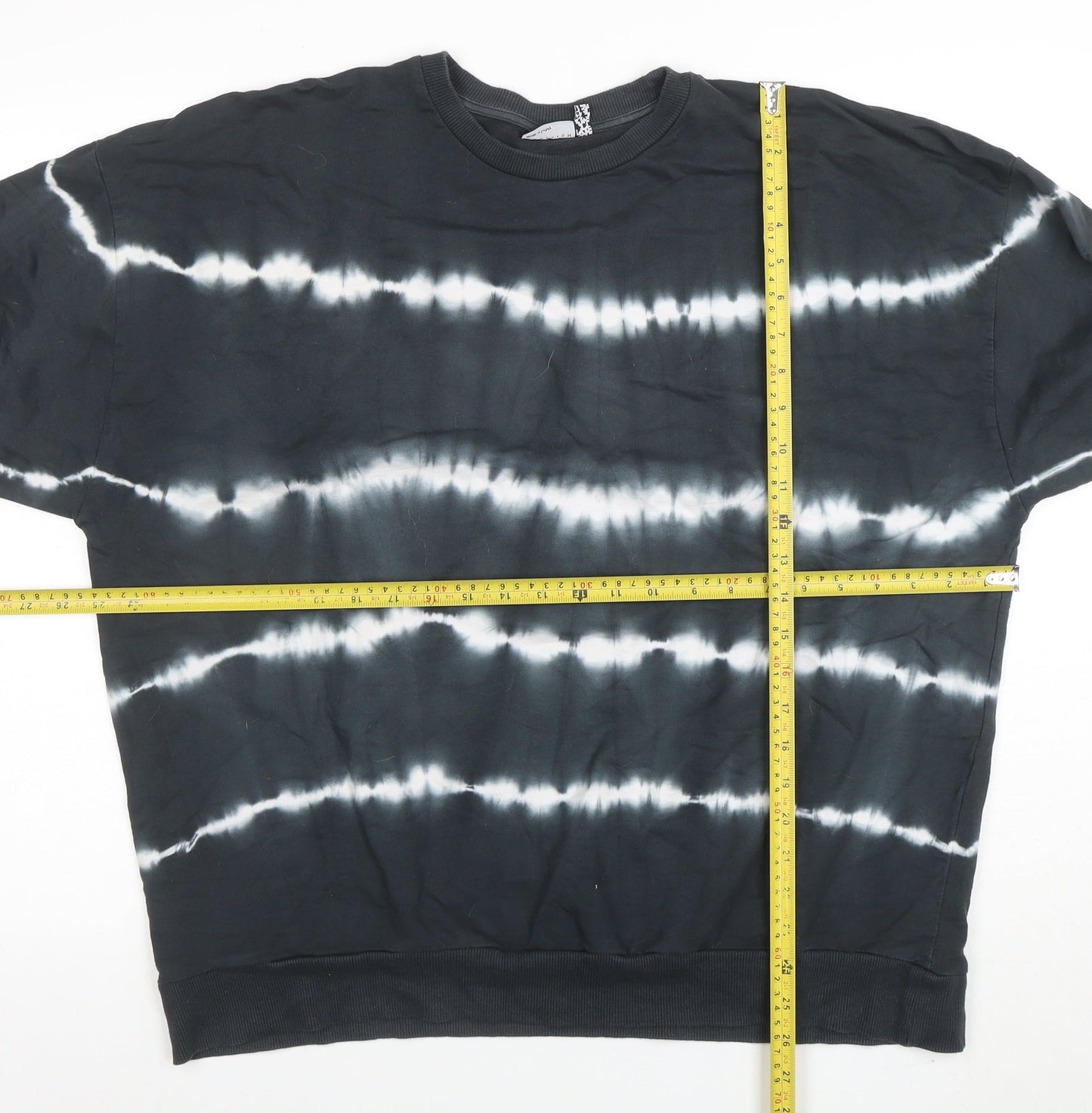 ASOS Women Black Tie Dye Pullover Sweatshirt Size 10 Cotton Casual