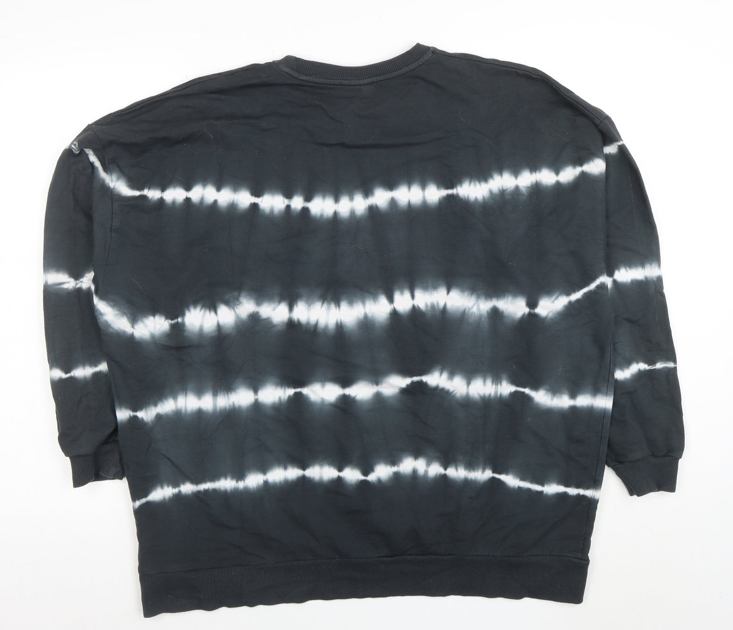 ASOS Women Black Tie Dye Pullover Sweatshirt Size 10 Cotton Casual