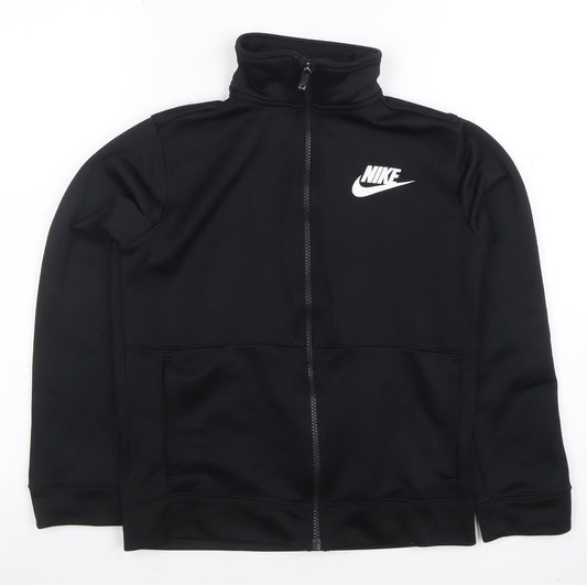 Nike Boys Black Full Zip Hoodie Sweatshirt Size 10-12 Years Polyester
