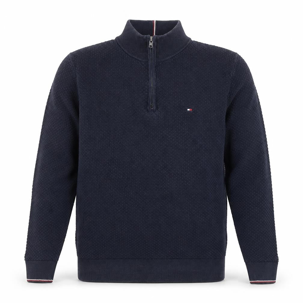 Tommy Hilfiger Men's Blue Cotton 1/2 Zip Sweatshirt Size L