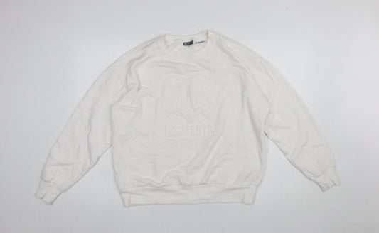 Beloved Woman White Hogwarts Sweatshirt Medium Cotton Blend