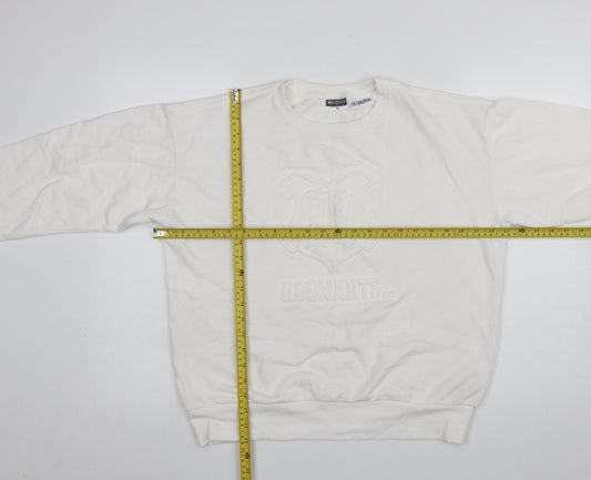 Beloved Woman White Hogwarts Sweatshirt Medium Cotton Blend