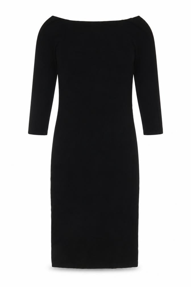 ZARA Women Black Size 14 Bodycon Knit Off Shoulder Dress